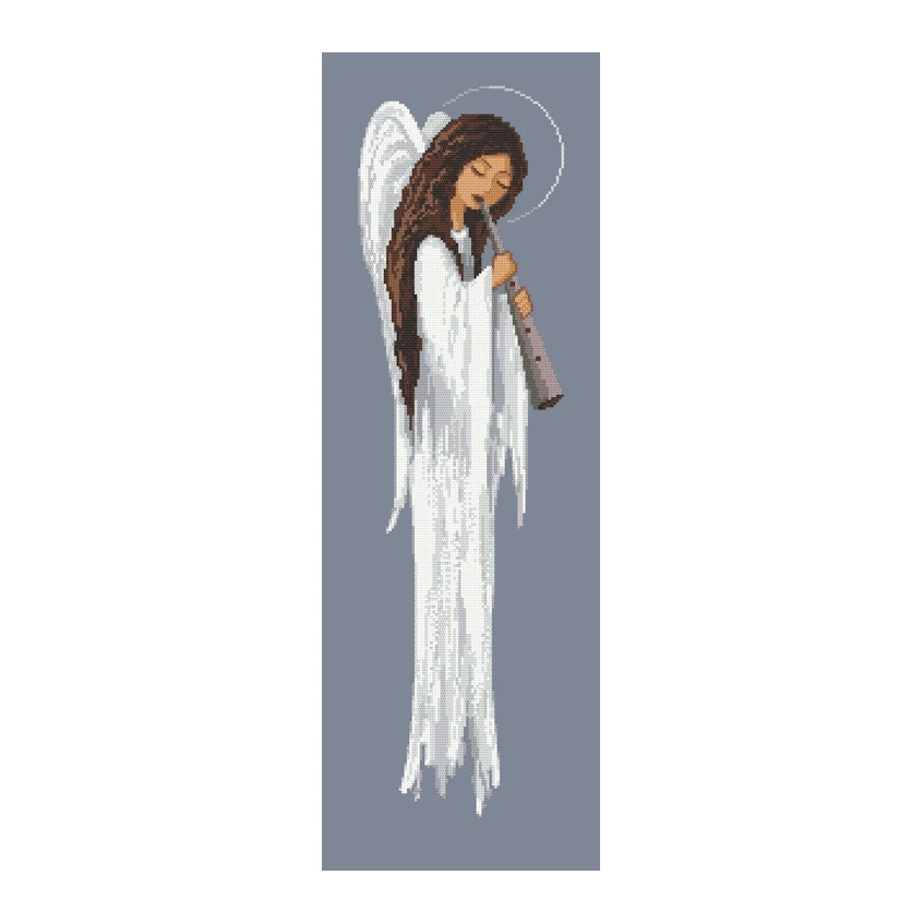 Cross stitch pattern for a phone - Angel with a flute
