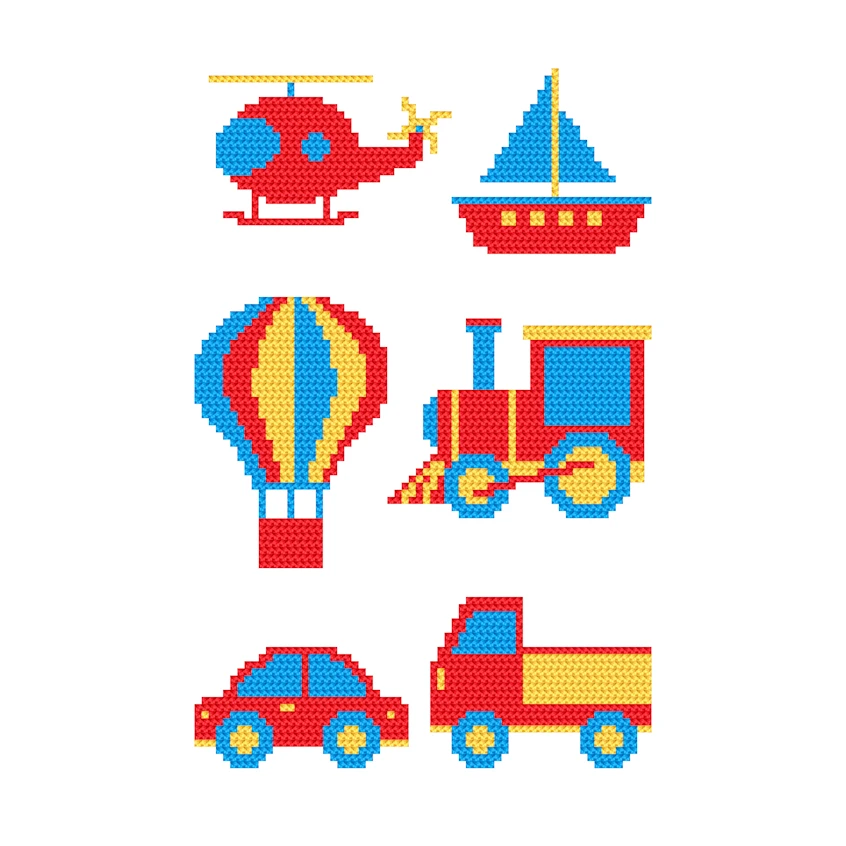 Cross stitch pattern for a phone - Patterns for begginers - Vehicles
