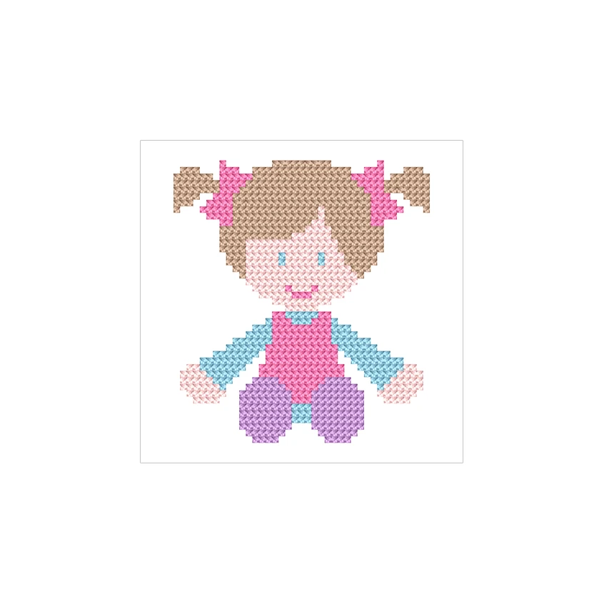 Cross stitch pattern for a phone - Doll