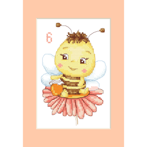 Zu 10882 Cross Stitch Kit - Card - Bee hunajalla
