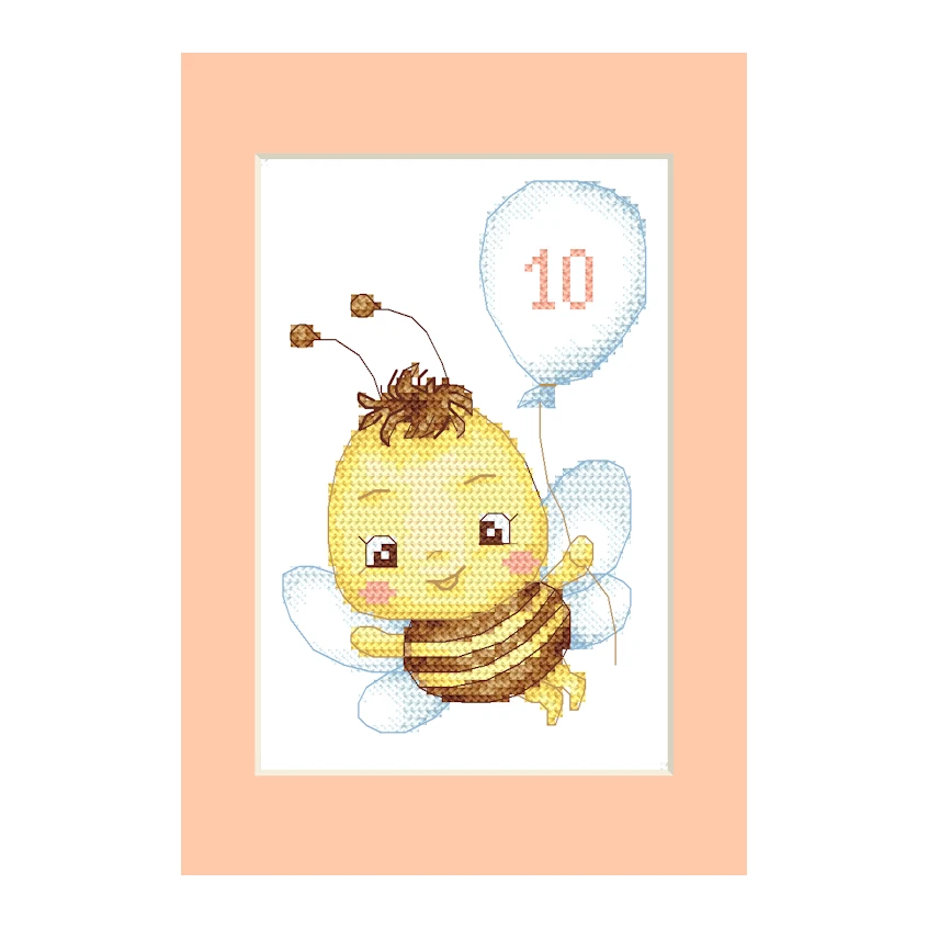Cross stitch pattern for a phone - Card - Bee with a balloon