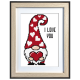 S 11015 Cross stitch pattern for a phone - Gnome with a heart