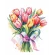 Cross stitch pattern for a phone - Watercolour tulips