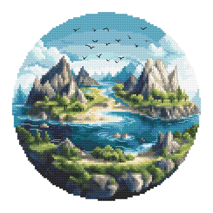 Cross stitch pattern for a phone - Picturesque islands