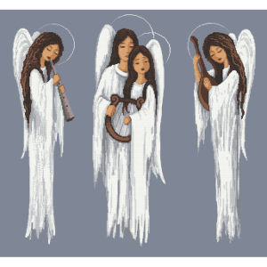 GC 10564 Cross stitch pattern on paper - Triptych with angels