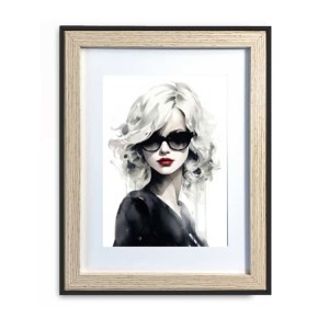 0124-21X27C Tableau - Femme en noir I - 21x27 cm