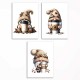 0172 -PLA33 Sett med plakater - Gnomes med kaffe - 3 stk. 29,7x42 cm
