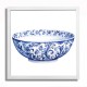 0093-20x20x3b kuvasarja - sininen posliini II - Vintage - 3 kpl 21,5x21,5 cm