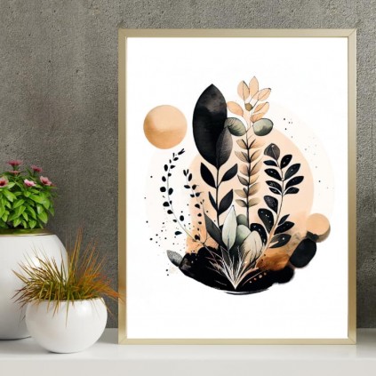 0232PL Plakat - Boho Leaves II - Glamour