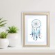 0262-21x27B bilde - Blue Dream Catcher - Boho - 21x27 cm