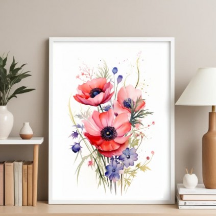 0347PL Poster - Poppies de campo