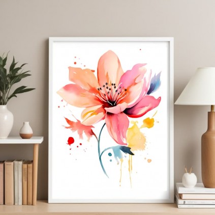 0340pl -plakat - malt blomst