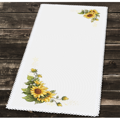 ZU 11029 Cross Stitch Kit - Vintage Sunflower Table Runner