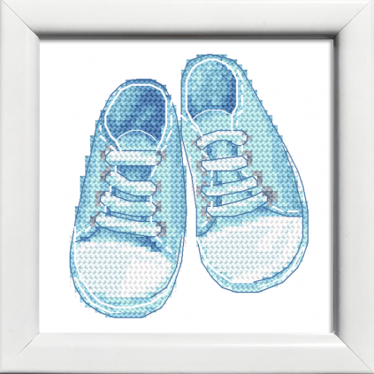 S 10894 Cross Stitch -kuvio puhelimeen - pienet kengät - poikavauva