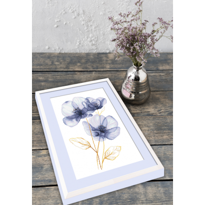 S 11032 Padrão de ponto cruzado para um telefone - flores etéreas