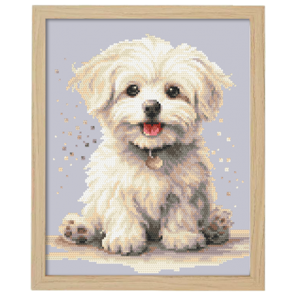 S 10893 Cross Stitch Pattern para um telefone - Little Maltese