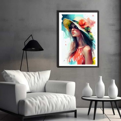 0194PL Poster - Ragazza con cappello