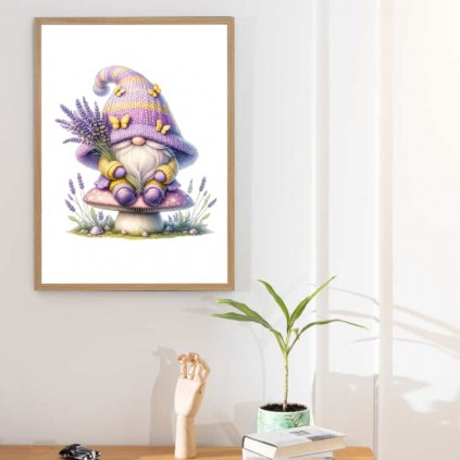 0179PL Póster - Gnomo con lavanda III