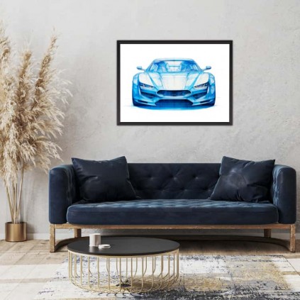 0119PL Poster - Auto blu