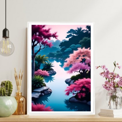 0354PL Poster - Pink Garden