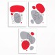 0358-PLA33 Ensemble d&#39;affiches - Feuilles modernes - 3 pcs. 29,7x42 cm