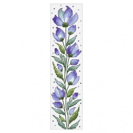ZU 11039 Cross Stitch Kit - Bookmark - Purple Flowers