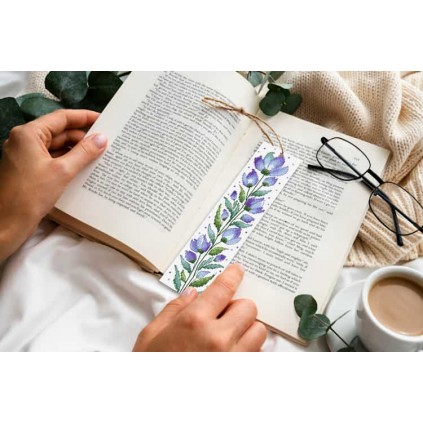 ZU 11039 Cross Stitch Kit - Bookmark - Purple Flowers