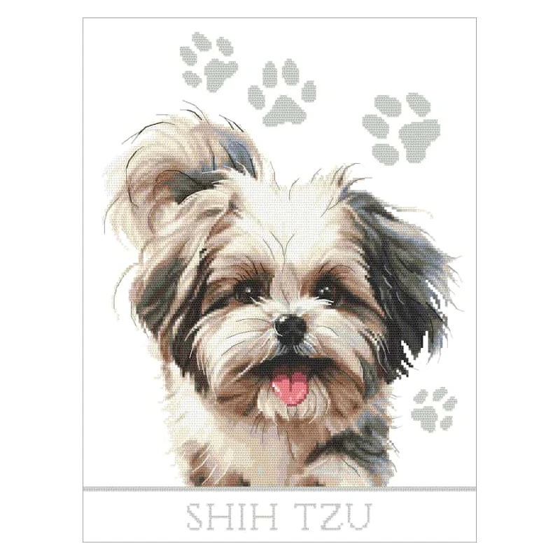 Cross stitch pattern PDF - Dog - Shih tzu - Coricamo