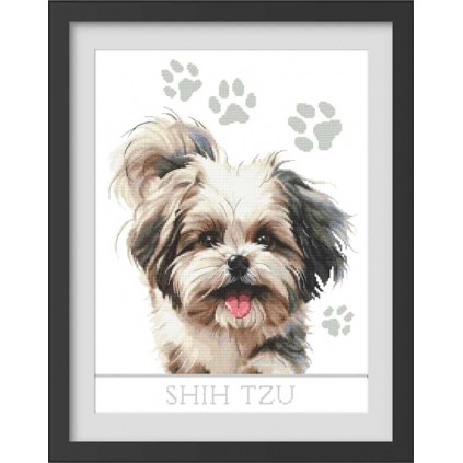 S 10916 Cross stitch pattern for a phone - Dog - Shih tzu