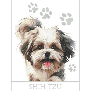 S 10916 Schema punto croce per telefono - Cane - Shih tzu