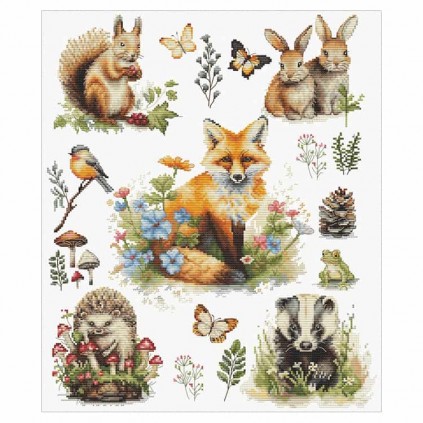 LS BU5057 Cross Stitch Kit - Forest Animals