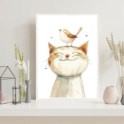 0487PL Póster - Gato pelirrojo