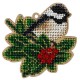FLK -379 Bead Embroidery Kit On kryssfiner - Titmouse II