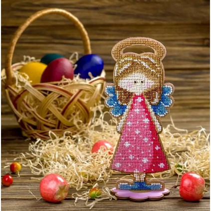 FLK-251 Bead embroidery kit on plywood - Angel