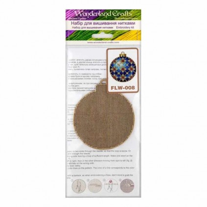 FLW -008 Cross Stitch Kit On Plywood - Blue Christmas Ball