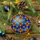 FLW -008 Cross Stitch Kit On Plywood - Blue Christmas Ball
