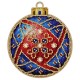 FLW-010 Kit de point de croix sur contreplaqué - Boule de Noël rouge et bleue