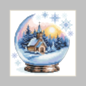 GU 10920 Cross stitch pattern on paper - Christmas postcard - Christmas ball with a church