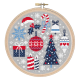 GC 11053 Patrón punto de cruz sobre papel - Sampler navideño