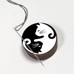 997-12 Porta aghi magnetico - Yin yang cat