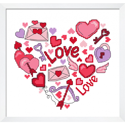 S 11059 Cross Stitch Pattern para um telefone - Love Heart