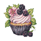 GC 10939 Cross stitch pattern on paper - Blackberry cupcake
