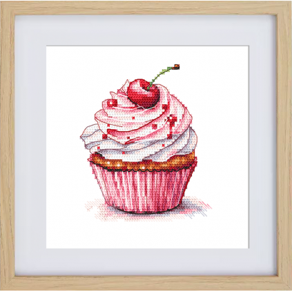 W 10938 Cross Stitch Pattern PDF - Cherry Cupcake