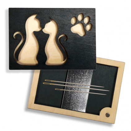 Nadelkoffer mit Magnet - Katzen