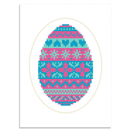 ZU 11071 Cross Stitch Kit - Card with a Easter Egg II