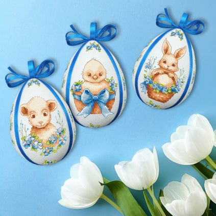 Zu 11066 Cross Stitch Kit - Pääsiäismunan - Karitsa kukissa