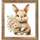 W 10945 Cross Stitch Pattern PDF - Bunny com flores