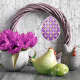 ZI 11092 Cross stitch kit with mouline and beads - Pendant - Purple Easter egg