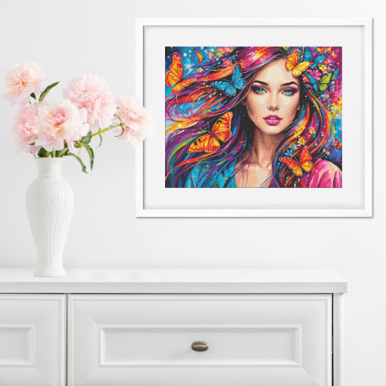 S 10951 Cross Stitch Pattern para um telefone - Rainha das borboletas