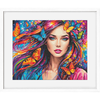S 10951 Cross Stitch Pattern para um telefone - Rainha das borboletas